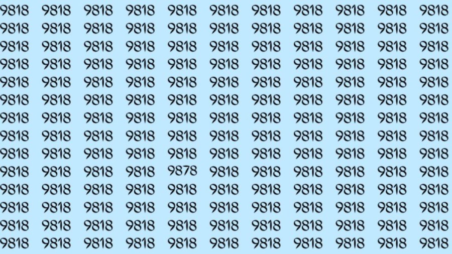 Can You Spot 9878 among 9818 in 30 Seconds? Explanation And Solution To The Optical Illusion