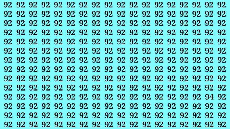 If you have Hawk Eyes Find the Number 94 among 92 in 15 Secs | Observation Brain Test