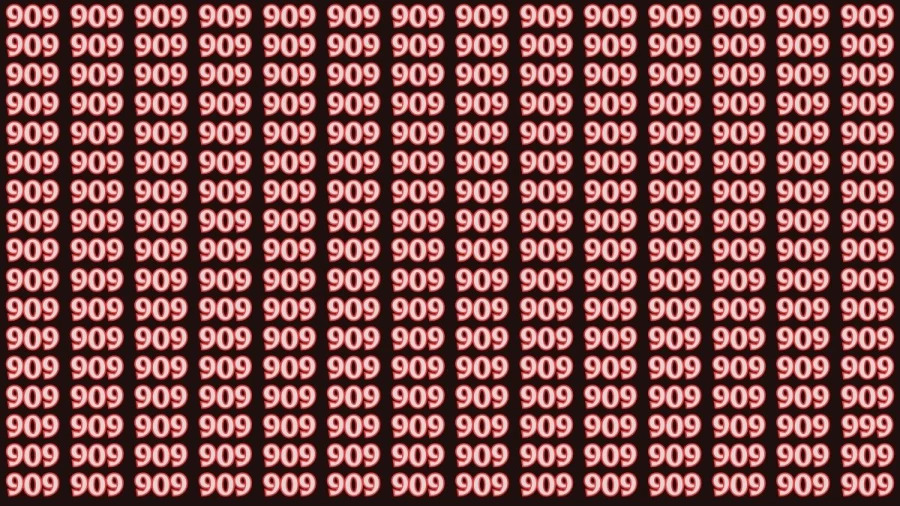 Observation Brain Teaser: If you have Eagle Eyes Find the Number 999 among 909 in 12 Secs