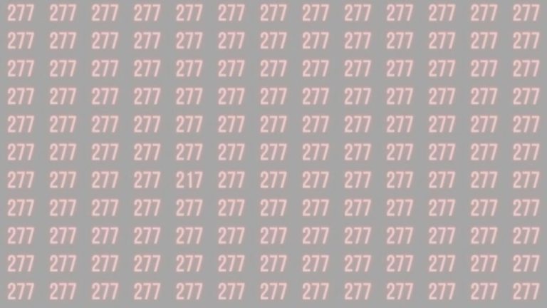 Observation Brain Test: Can you find the number 217 among 277 in 10 seconds?