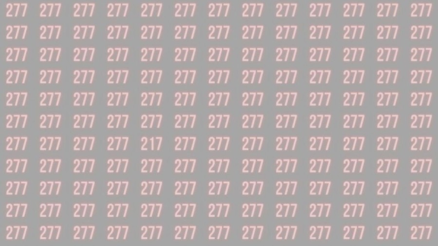 Observation Brain Test: Can you find the number 217 among 277 in 10 seconds?