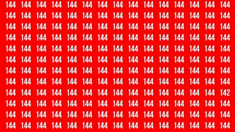 Observation Brain Test : If you have Eagle Eyes Find the Number 142 among 144 in 12 Secs