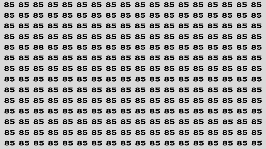 Observation Brain Test: If you have Keen Eyes Find the Number 88 among 85 in 15 Secs