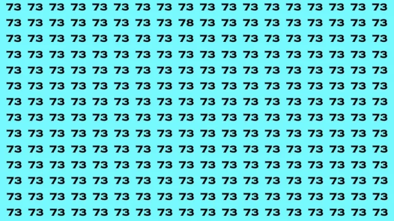 Observation Brain Test: If you have Sharp Eyes Find the number 78 among 73 in 20 Secs