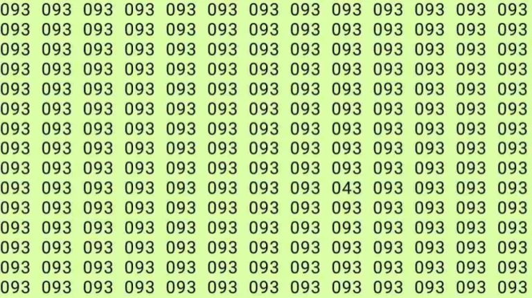 Observation Skill Test: Can you find 043 among 093 in 8 Seconds?