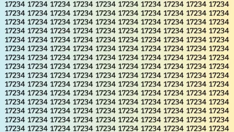 Observation Skill Test: Can you find the Number 17224 among 17234 in 12 Seconds?