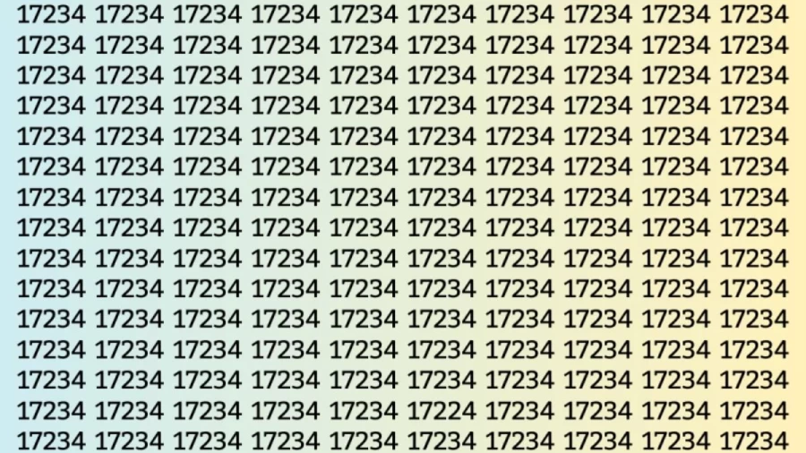 Observation Skill Test: Can you find the Number 17224 among 17234 in 12 Seconds?