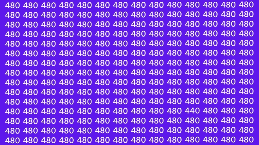 Observation Skill Test: Can you find the Number 440 among 480 in 10 Seconds?