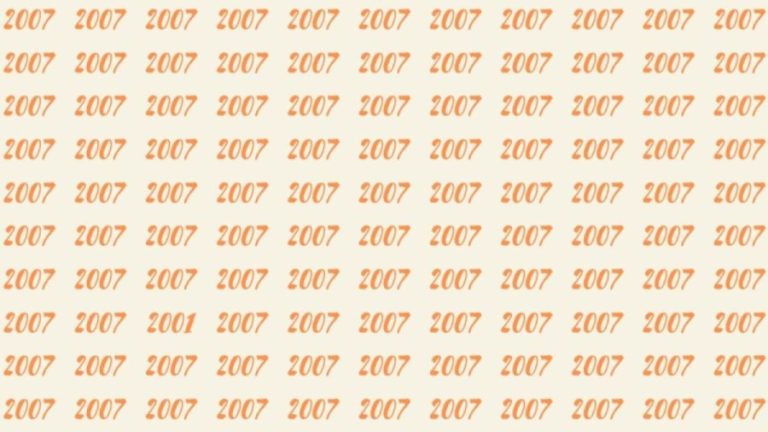 Observation Skill Test: Can you find the number 2001 among 2007 in 10 seconds?