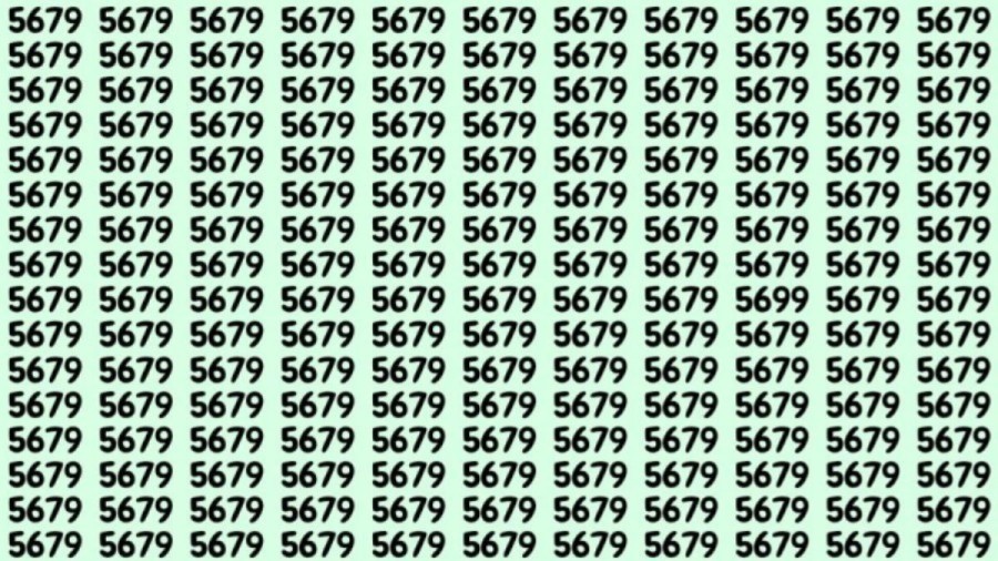 Observation Skill Test: Can you find the number 5699 among 5679 in 12 seconds?