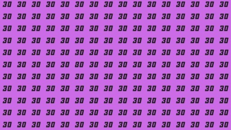 Observation Skill Test: Can you find the number 80 among 30 in 10 seconds?