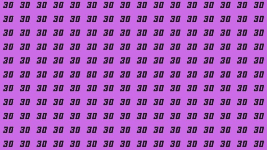 Observation Skill Test: Can you find the number 80 among 30 in 10 seconds?