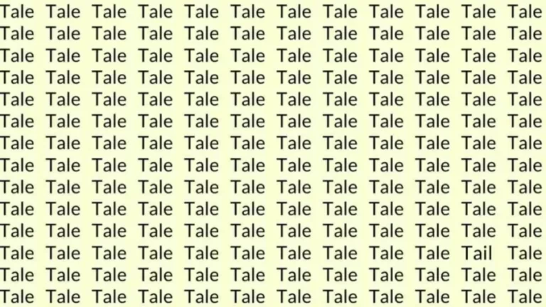 Observation Skill Test: Find the word Tail among Tale in 10 secs using your eagle eyes