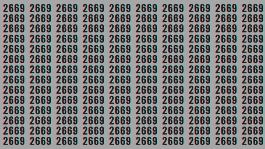 Observation Skills Test: Can you find 2G69 among the number 2669 in 10 seconds?