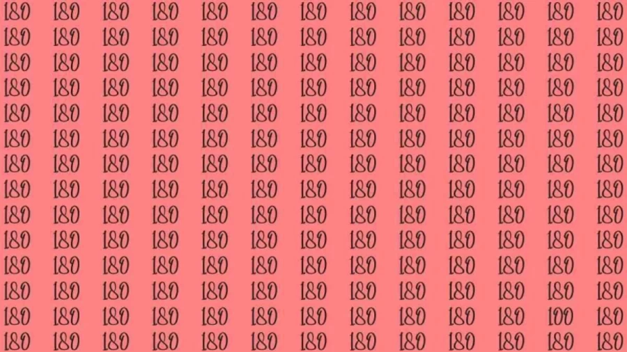 Observation Skills Test: Can you find the number 100 among 180 in 10 seconds?