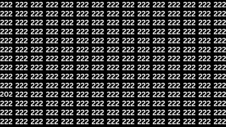 Observation Skills Test: Can you find the number 202 among 222 in 12 seconds?