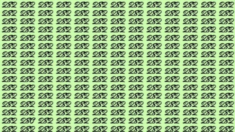 Observation Skills Test: Can you find the number 280 among 282 in 12 seconds?