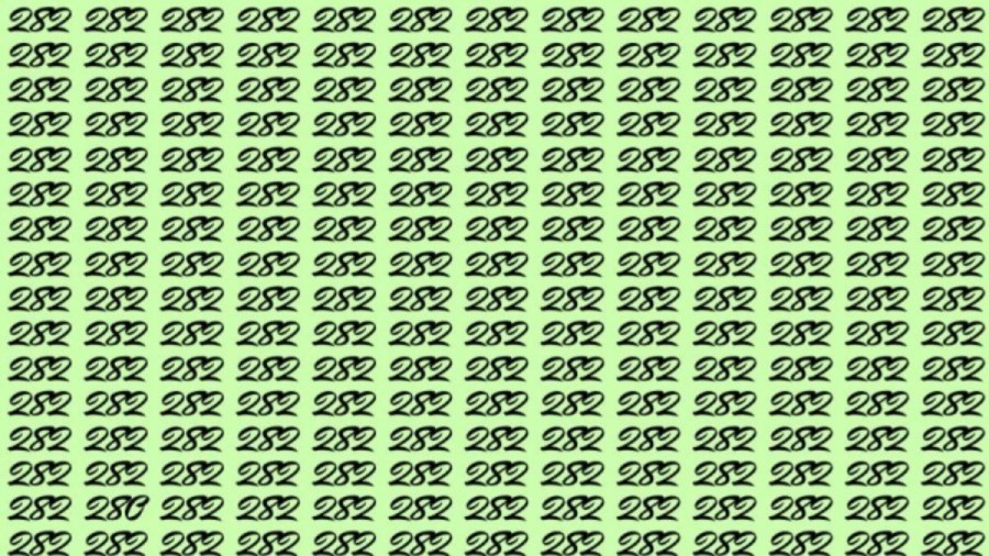 Observation Skills Test: Can you find the number 280 among 282 in 12 seconds?