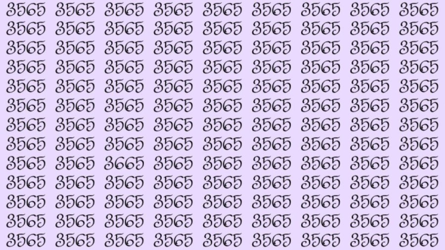 Observation Skills Test: Can you find the number 3665 among 3565 in 10 seconds?