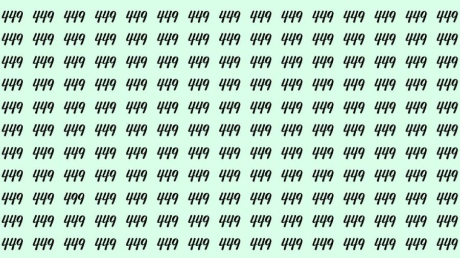 Observation Skills Test: Can you find the number 499 among 449 in 10 seconds?