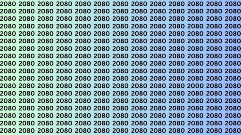 Observation Skills Test: If you Sharp Eyes find the Number 2000 among 2080 in 16 seconds?