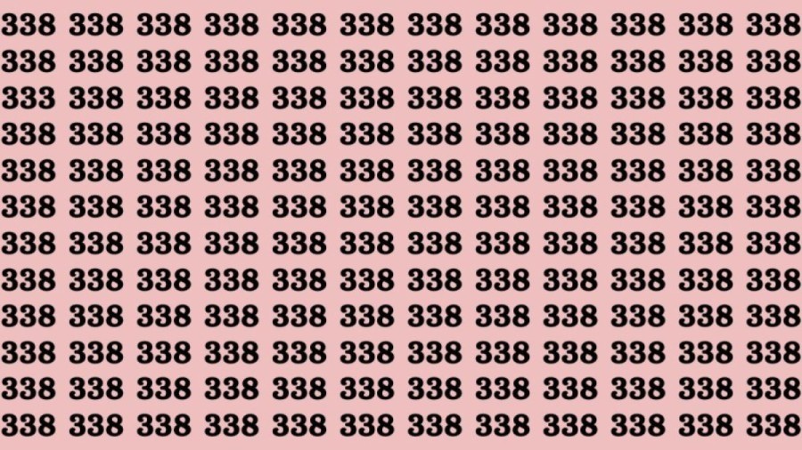 Observation Skills Test: If you have Keen Eyes Find the number 333 among 338 in 12 Secs