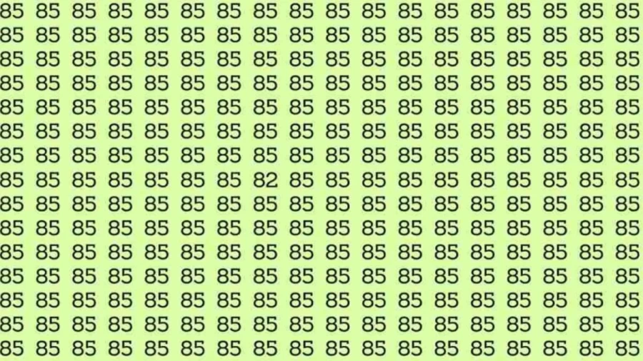 Observations Skills Test: If you have Sharp Eyes Find the number 82 among 85 in 7 Seconds?