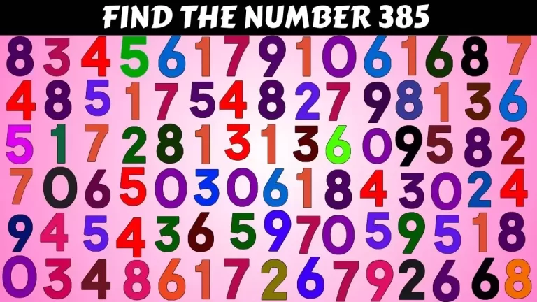 Only Sharp Eyes Can Find the Number 385 in 14 Secs