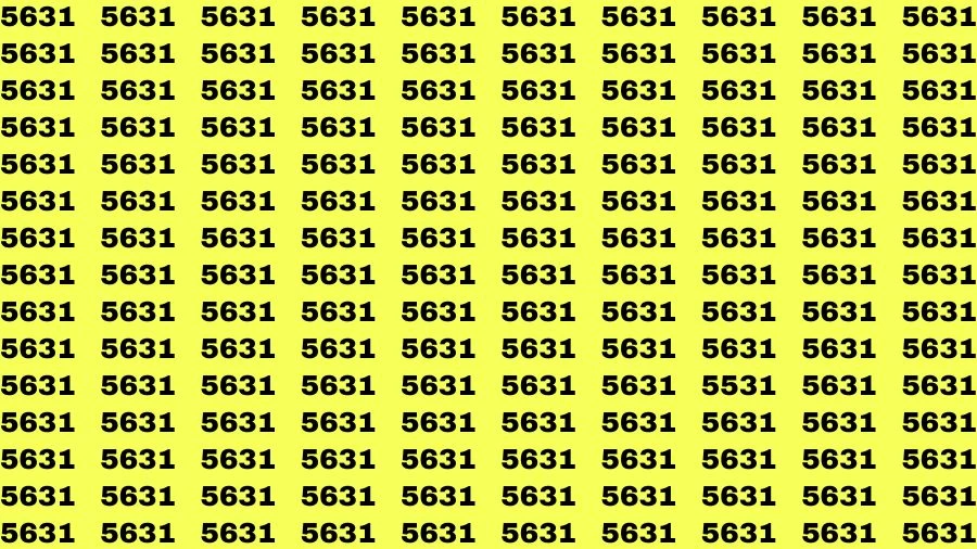 Optical Illusion Brain Challenge: If you have 50/50 Vision Find the Number 5531 among 5631 in 14 Secs