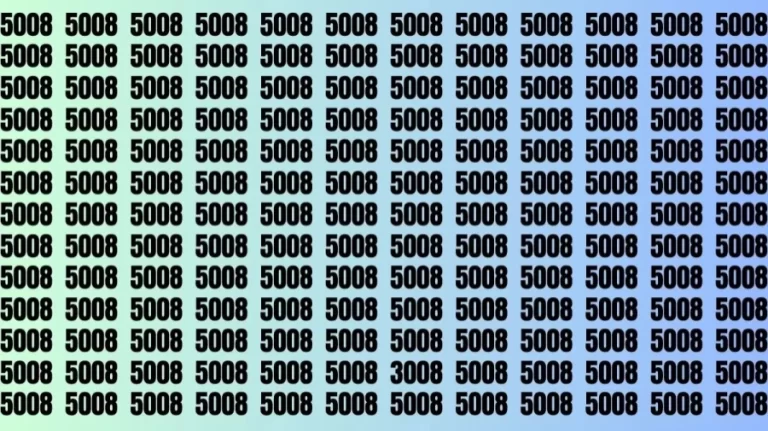 Optical Illusion Brain Test: If you have Keen Eyes Find the Number 3008 among 5008 in 15 Secs