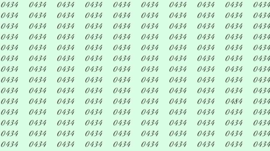 Optical Illusion: Can you find 0484 among 0434 in 8 Seconds? Explanation and Solution to the Optical Illusion