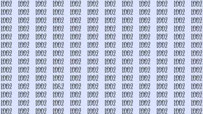 Optical Illusion: Can you find 1082 among 1002 in 8 Seconds? Explanation and Solution to the Optical Illusion