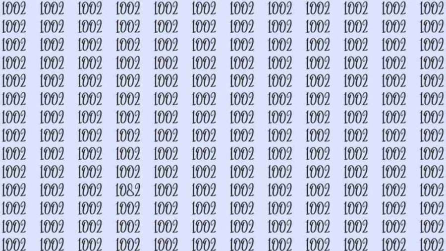 Optical Illusion: Can you find 1082 among 1002 in 8 Seconds? Explanation and Solution to the Optical Illusion