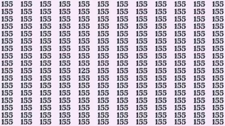 Optical Illusion: Can you find 125 among 155 in 10 Seconds? Explanation and Solution to the Optical Illusion