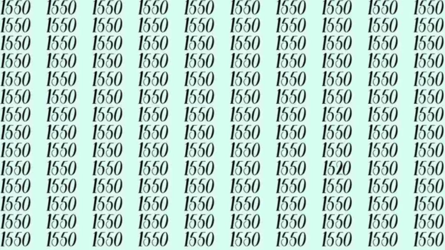 Optical Illusion: Can you find 1520 among 1550 in 10 Seconds? Explanation and Solution to the Optical Illusion