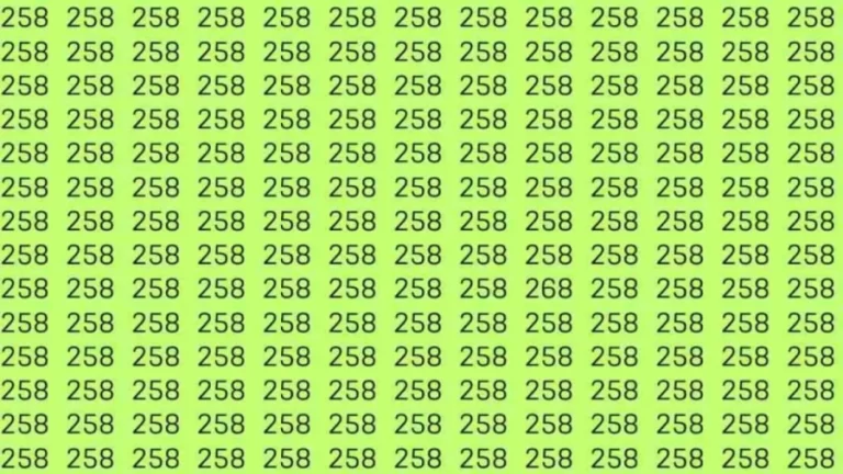 Optical Illusion: Can you find 268 among 258 in 7 Seconds? Explanation and Solution to the Optical Illusion