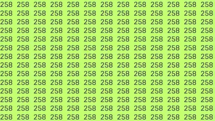 Optical Illusion: Can you find 268 among 258 in 7 Seconds? Explanation and Solution to the Optical Illusion