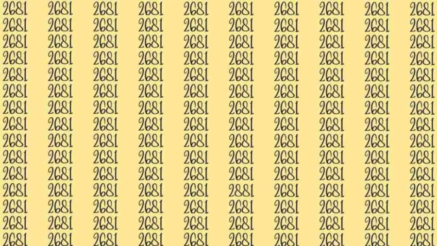 Optical Illusion: Can you find 2881 among 2681 in 8 Seconds? Explanation and Solution to the Optical Illusion