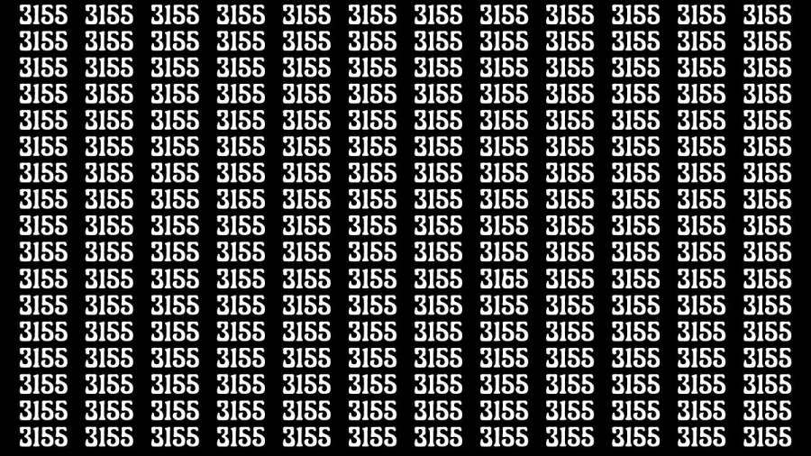 Optical Illusion: Can you find 3165 among 3155 in 5 Seconds? Explanation and Solution to the Optical Illusion