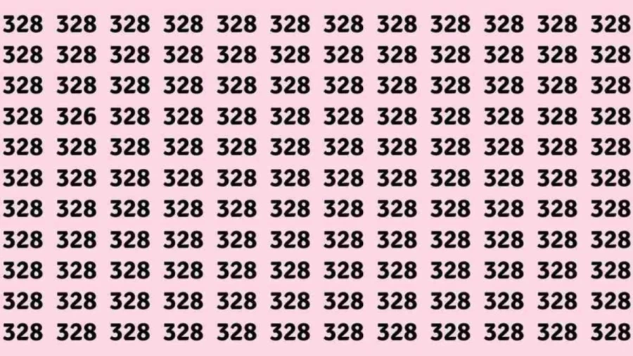 Optical Illusion: Can you find 326 among 328 in 10 Seconds? Explanation and Solution to the Optical Illusion