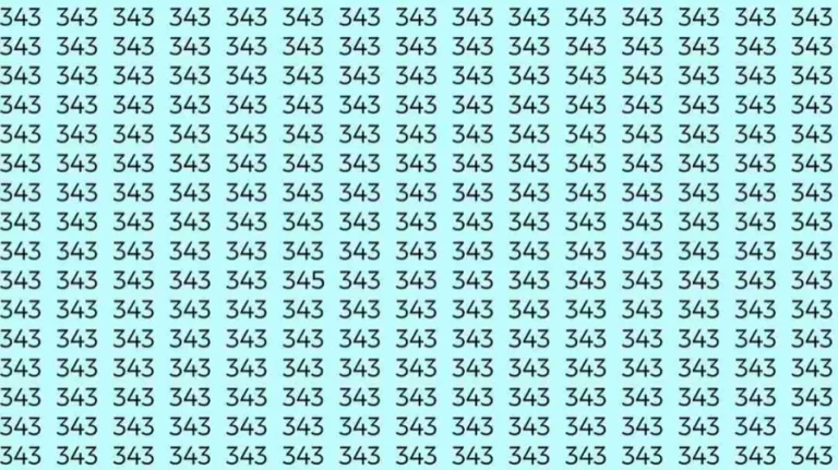 Optical Illusion: Can you find 345 among 343 in 8 Seconds? Explanation and Solution to the Optical Illusion