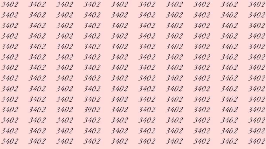 Optical Illusion: Can you find 3902 among 3402 in 8 Seconds? Explanation and Solution to the Optical Illusion