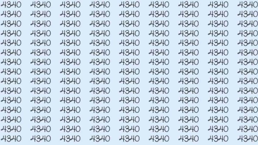 Optical Illusion: Can you find 4840 among 4340 in 8 Seconds? Explanation and Solution to the Optical Illusion