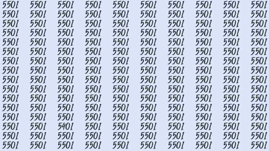 Optical Illusion: Can you find 5401 among 5501 in 9 Seconds? Explanation and Solution to the Optical Illusion