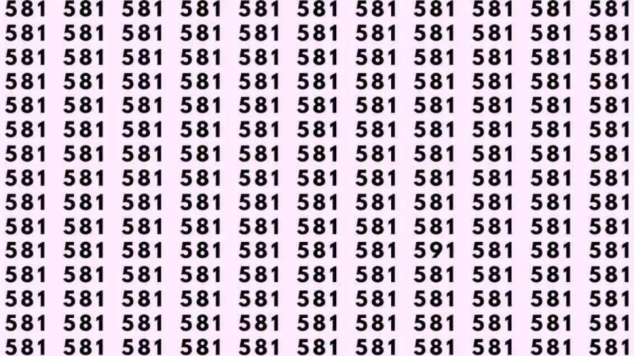 Optical Illusion: Can you find 591 among 581 in 9 Seconds? Explanation and Solution to the Optical Illusion