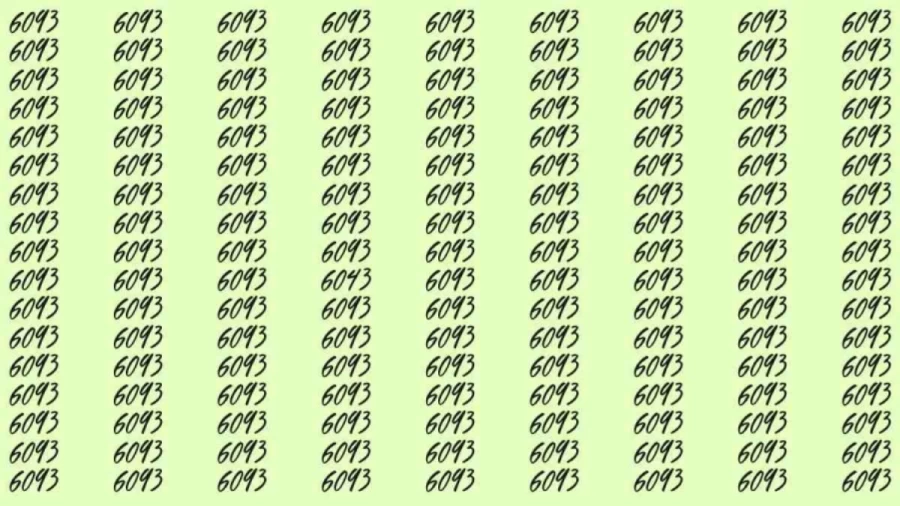 Optical Illusion: Can you find 6043 among 6093 in 8 Seconds? Explanation and Solution to the Optical Illusion