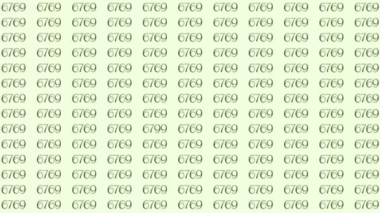 Optical Illusion: Can you find 6799 among 6769 in 8 Seconds? Explanation and Solution to the Optical Illusion