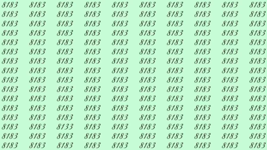 Optical Illusion: Can you find 8133 among 8183 in 8 Seconds? Explanation and Solution to the Optical Illusion