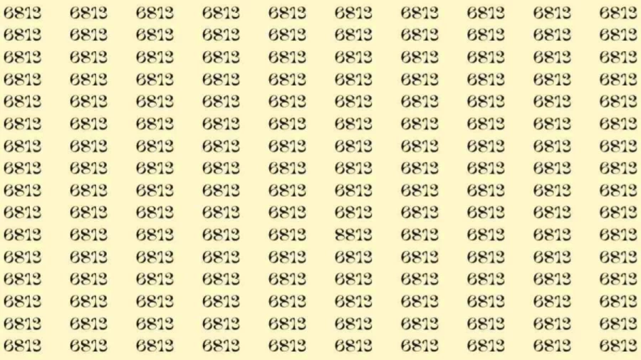 Optical Illusion: Can you find 8813 among 6813 in 8 Seconds? Explanation and Solution to the Optical Illusion