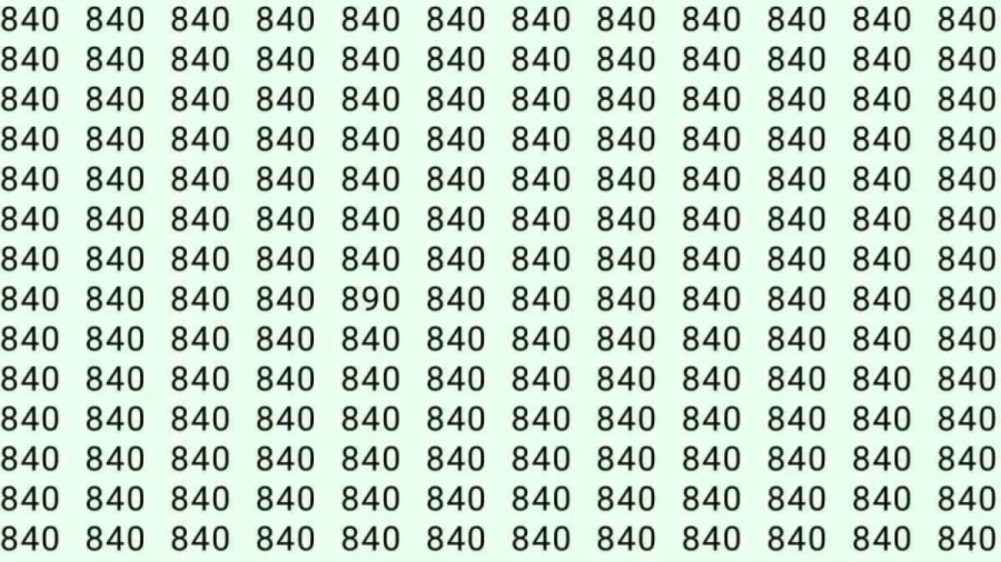 Optical Illusion: Can you find 890 among 840 in 15 Seconds? Explanation and Solution to the Optical Illusion